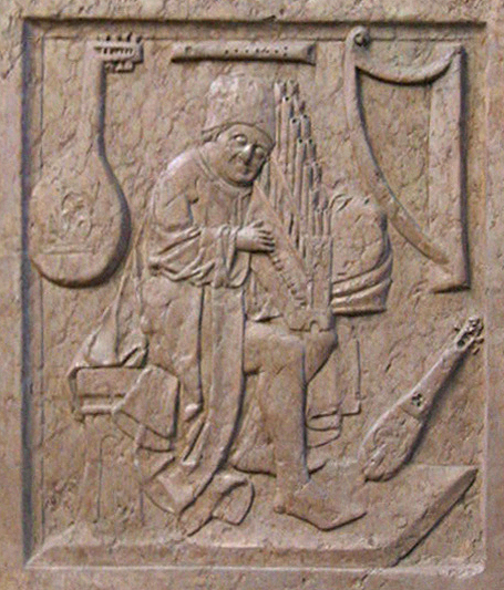 Tombstone of Conrad Paumann in the Church of Our Lady, Munich (1473).